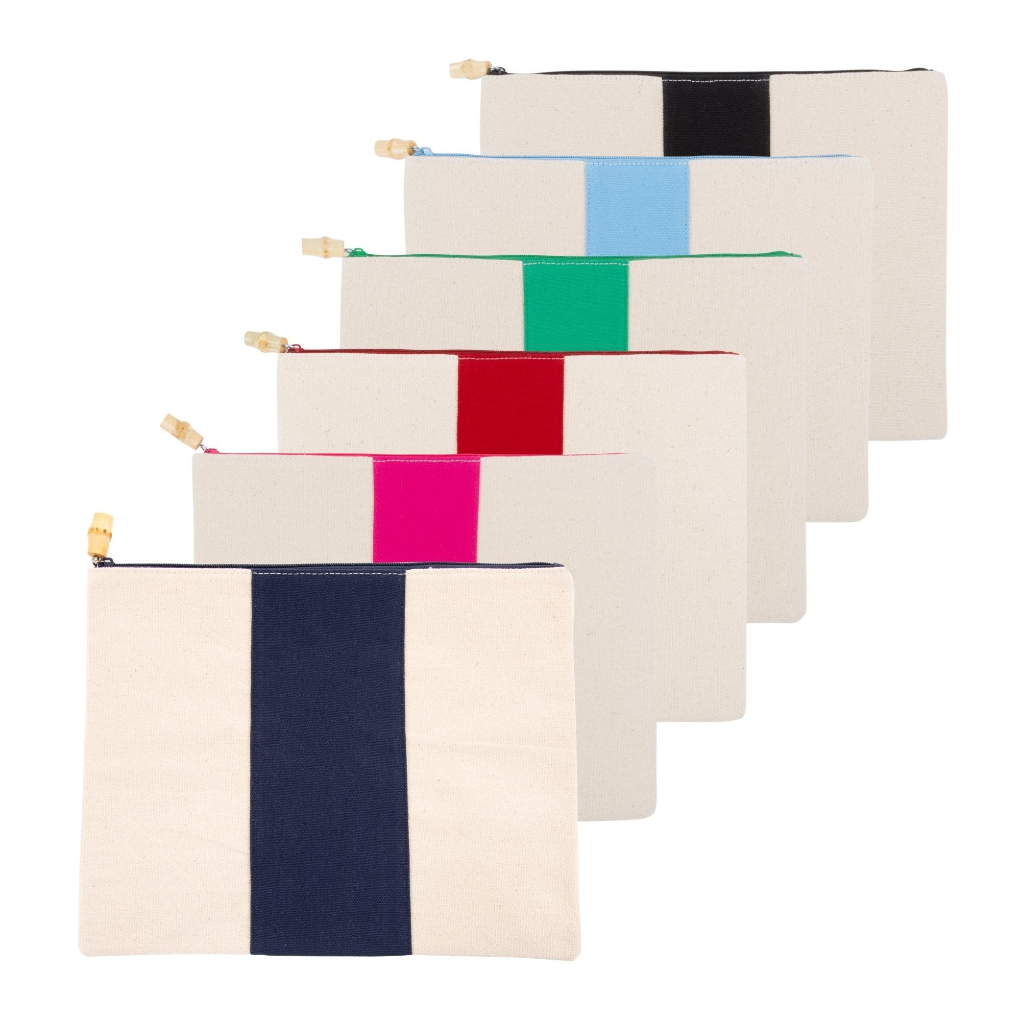 Canvas Flat Zipper Pouch - Cosmetic Bag For Travel