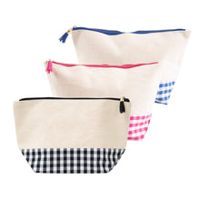 Load image into Gallery viewer, Gingham Cosmetic Zip Pouch