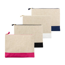 Load image into Gallery viewer, Linen Flat Zipper Pouch