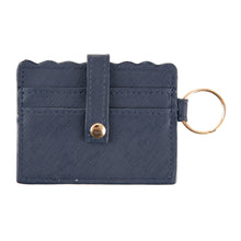 Load image into Gallery viewer, Crosshatch Scallop Card Holder Keychain