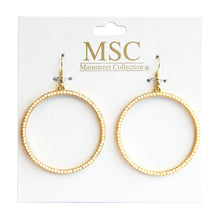 Load image into Gallery viewer, Front view of our Ivory Bead Circle Earrings