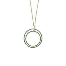 Load image into Gallery viewer, Front view of our Green Bead Circle Necklace