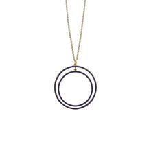 Load image into Gallery viewer, Front view of our Navy Bead Circle Necklace