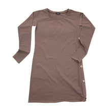 Load image into Gallery viewer, Front view of our Khaki Long Sleeve Button Dress