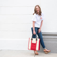 Load image into Gallery viewer, Lifestyle Image of our White Bell Sleeve Shirt