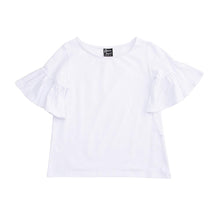 Load image into Gallery viewer, Front view of our White Bell Sleeve Shirt