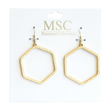 Load image into Gallery viewer, Front view of our Ivory Bead Hexagon Earring