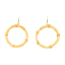 Load image into Gallery viewer, Front view of our Bamboo Circle Earrings
