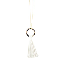 Load image into Gallery viewer, Front view of our White Blonde Tortoise Tassel Necklace