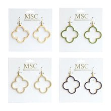 Load image into Gallery viewer, Top view of our Bead Clover Earrings