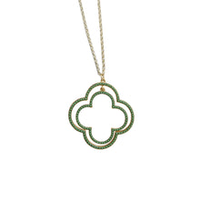 Load image into Gallery viewer, Front view of our Green Bead Clover Necklace