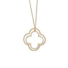 Load image into Gallery viewer, Front view of our Ivory Bead Clover Necklace