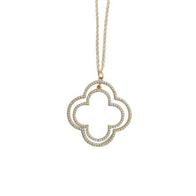 Load image into Gallery viewer, Front view of our Gray Bead Clover Necklace