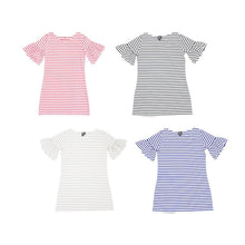 Load image into Gallery viewer, Front view of our Bell Sleeve Stripe Dresses