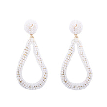 Load image into Gallery viewer, White Bead Loop Earrings