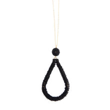 Load image into Gallery viewer, Black Bead Loop Necklace