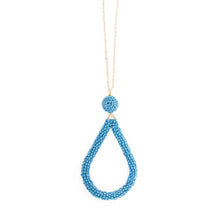 Load image into Gallery viewer, Blue Bead Loop Necklace