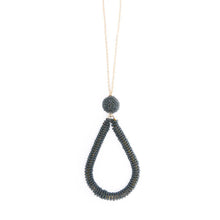 Load image into Gallery viewer, Gray Bead Loop Necklace