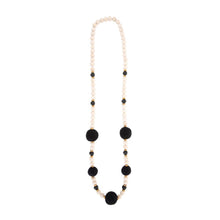 Load image into Gallery viewer, Front view of our Black Felt Bead Necklace