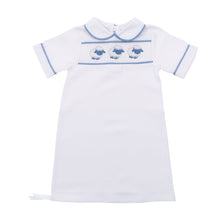 Load image into Gallery viewer, Monogrammed Blue Lamb Smocked Day Gown