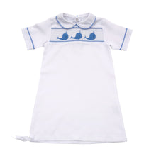Load image into Gallery viewer, Monogrammed Blue Whale Smocked Day Gown