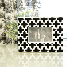 Load image into Gallery viewer, Lifestyle image of our Black and White Clover Picture Frame
