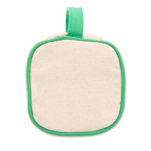 Load image into Gallery viewer, Top view of our Green Canvas Jewelry Cube