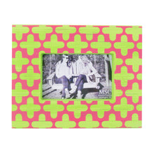 Load image into Gallery viewer, Front view of our Pink and Lime Clover Picture Frame