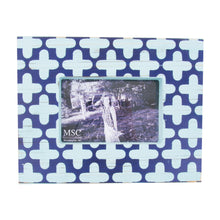 Load image into Gallery viewer, Front view of our Navy and Light Blue Clover Picture Frame