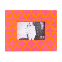 Load image into Gallery viewer, Front view of our Pink and Orange Clover Picture Frame