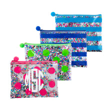 Load image into Gallery viewer, Our Monogrammed Confetti Flat Zipper Pouches
