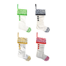 Load image into Gallery viewer, Front view of our Donut Canvas Stockings