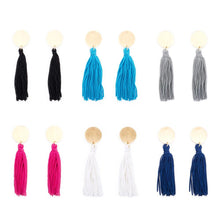 Load image into Gallery viewer, Collection of Disc Tassel Earrings