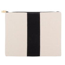 Load image into Gallery viewer, Front view of the black flat zipper pouch