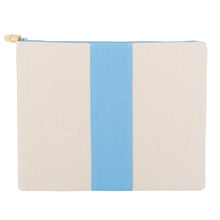 Load image into Gallery viewer, Front view of the light blue flat zipper pouch