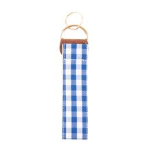Load image into Gallery viewer, Back view of our Blue Gingham Key Fob