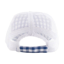 Load image into Gallery viewer, Back View of our Blue Gingham Trucker Hat