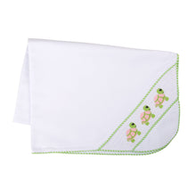 Load image into Gallery viewer, Our Green Turtle Smocked Blanket