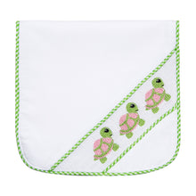Load image into Gallery viewer, Our smocked Green Turtle Burp Cloth