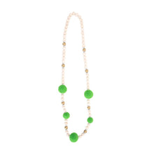 Load image into Gallery viewer, Front view of our Green Felt Bead Necklace