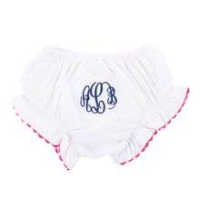 Load image into Gallery viewer, Monogrammed view of our RicRac Diaper Cover