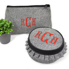 Load image into Gallery viewer, Herringbone Round Ruffle Jewelry Case