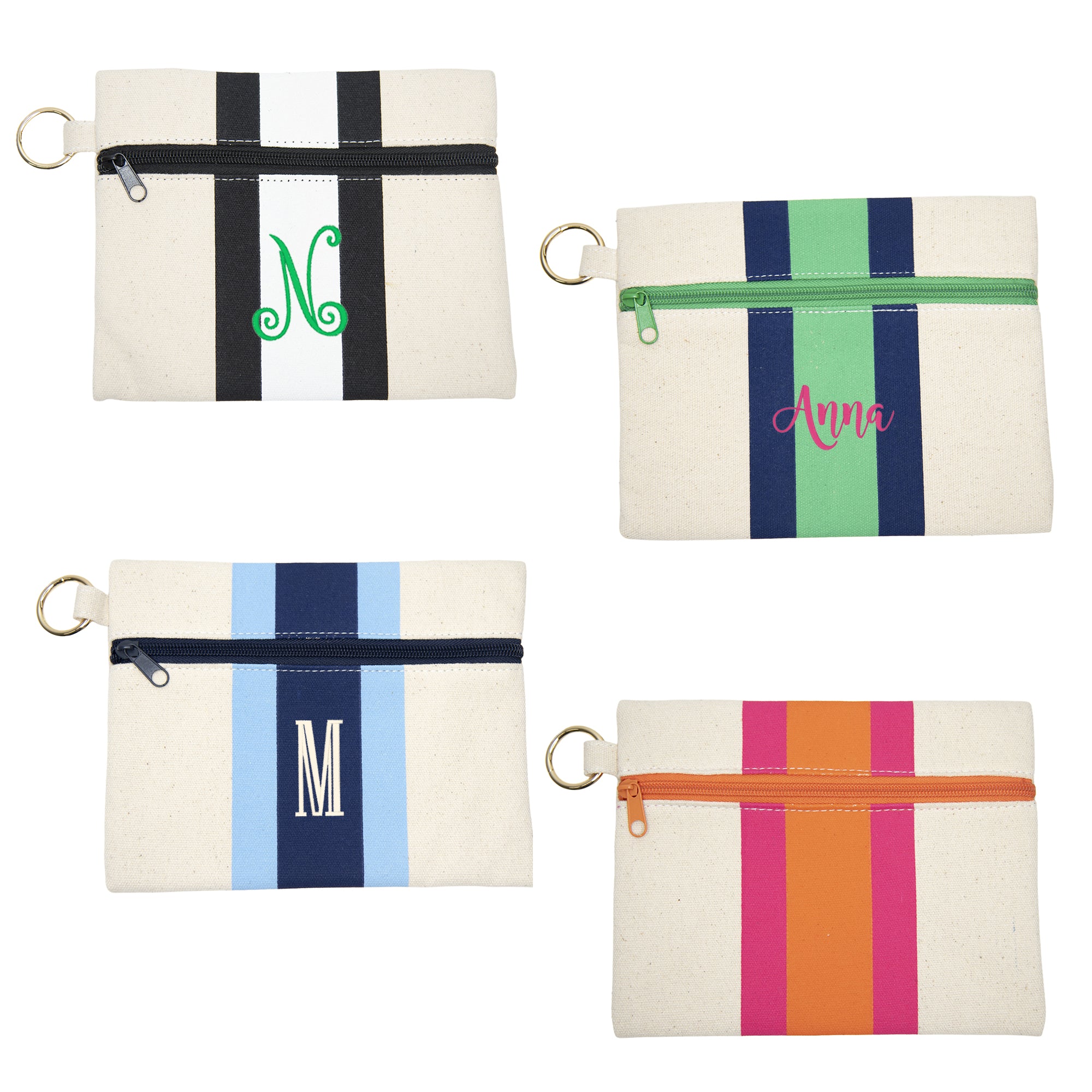 Canvas Ribbon Kansas Zipper Pouch Monogram 8 quot x 7 quot MSC Mainstreet Canvas Ribbon Kansas Zipper Pouch Monogram 8 quot x 7 quot MSC Mainstreet