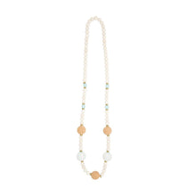 Load image into Gallery viewer, Front view of our Light Blue Cork Bead Necklace