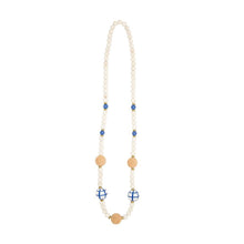 Load image into Gallery viewer, Front view of our Navy Cork Bead Necklace