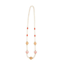 Load image into Gallery viewer, Front view of our Red Cork Bead Necklace