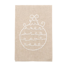 Load image into Gallery viewer, Front view of our Bow Ornament Holiday Knot Linen Icon Towel
