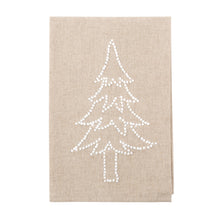 Load image into Gallery viewer, Front view of our Christmas Tree Holiday Knot Linen Icon Towel