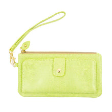Load image into Gallery viewer, Front view of our Green Lizard Downtown Wallet