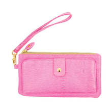 Load image into Gallery viewer, Front view of our Pink Lizard Downtown Wallet